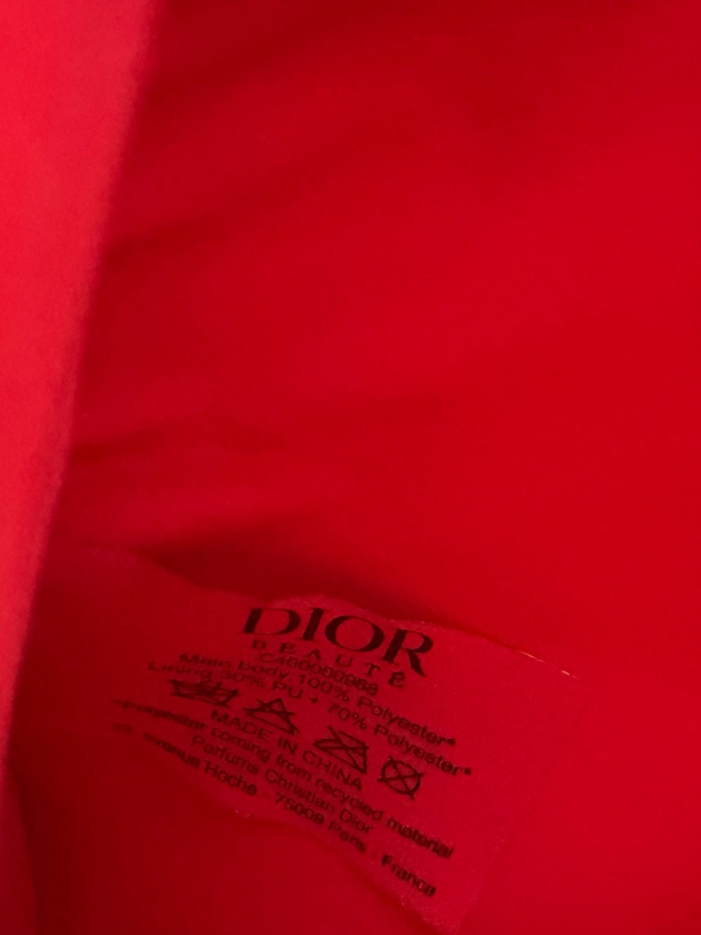 Dior Red Embossed CD Canvas Zip Pouch - Picture 9 of 9